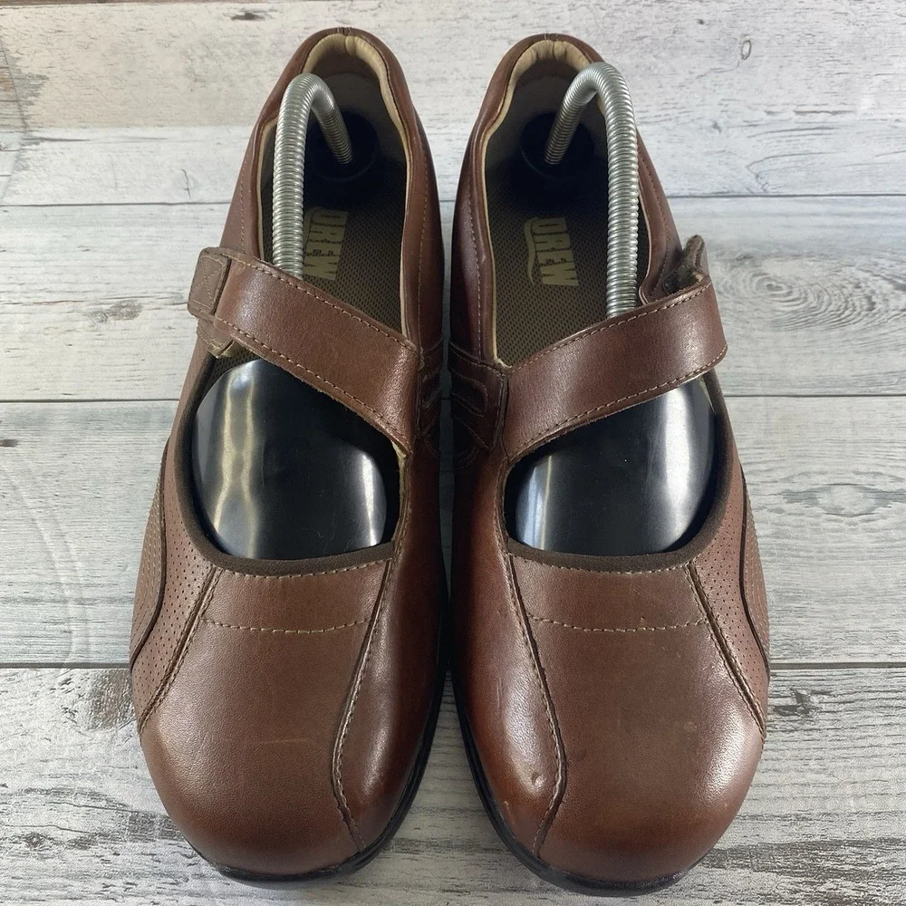 Drew Heather Mary Jane Shoes Womens‎ 9.5 W Brown Leather Orthopedic Comfort Walk